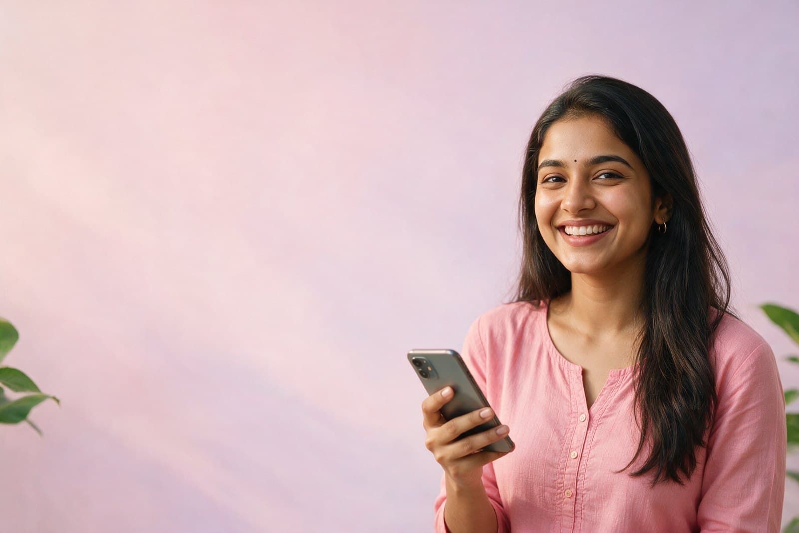 Woman watching Beauty Talks on her phone